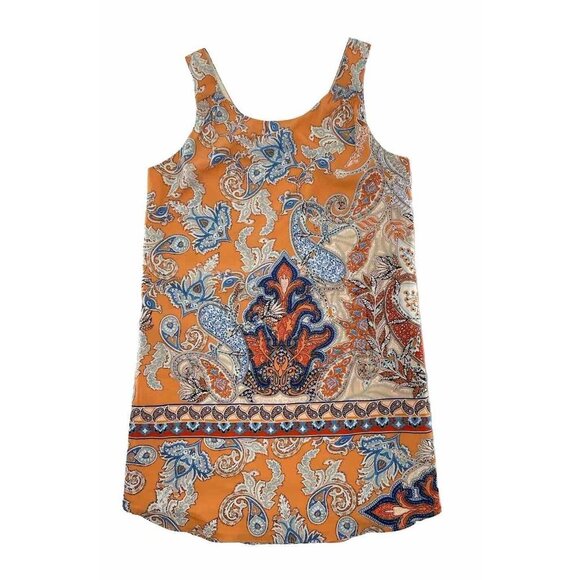 Lila Rose‎ Women’s Scoop Neck Paisley Print Mini Slip Dress Size 2 - Picture 8 of 13